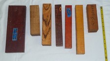 Lot of 7 Exotic Wood Blanks For Woodturning--Pink Ivory, Osage Orange & Others