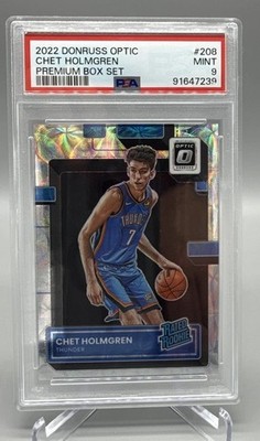 2022-23 Panini Donruss Optic Chet Holmgren #208 Rookie /249 (RC) - PSA 9 MINT