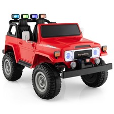 12V 2 Seater Battery Powered Ride on Car w/ 3-Point Seat Belts  Doors Red
