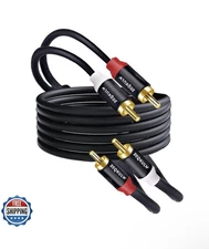ZEQKULW RCA Audio Cable 10 ft 2RCA Male to Male Stereo Audio RCA Cables Dual 