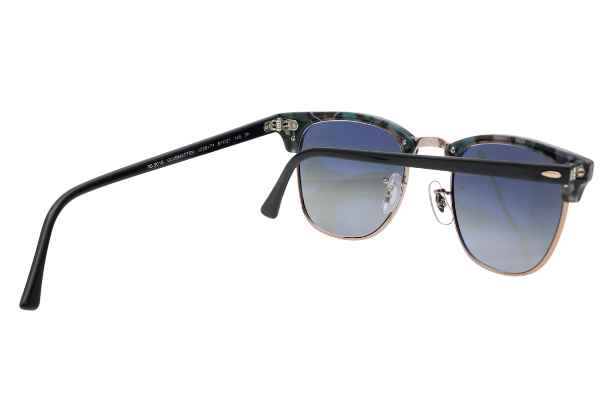 Ray Ban RB3016 Clubmaster Grey/Green Tortoise Classic Sunglasses