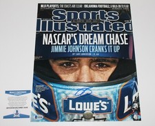 JIMMIE JOHNSON NASCAR LEGEND HAND SIGNED 11x14 PHOTO BECKETT COA LOWES 48 CAR