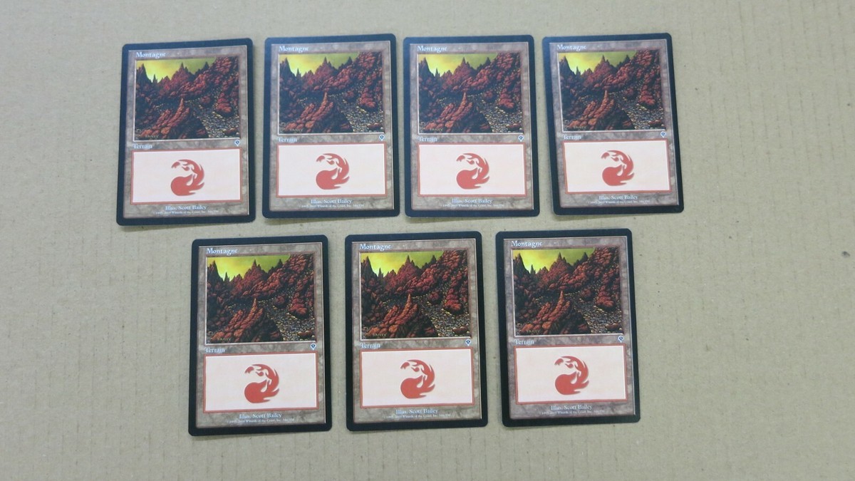 7x FRENCH BASIC LAND INVASION MOUNTAIN MONTAGNE MTG MAGIC