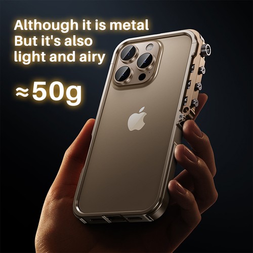 Funda de teléfono a prueba de golpes con marco de metal de aleación de aluminio para iPhone 16 15 14 13 Pro max - Imagen 4 de 14