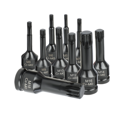 NEW 10pcs/16pcs 1/2" Dr. Torx Star Impact Socket Bit Driver Set M30 to M70 Cr-Mo - Picture 9 of 17