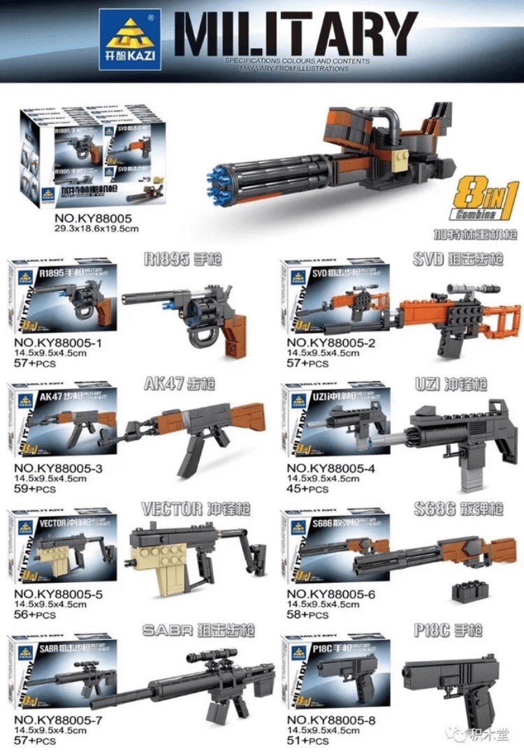 トイガン Kaz KAZI Military 8in1 KY88005-4 GATLING,R1895,SVD,AK47,UZI,VECTOR