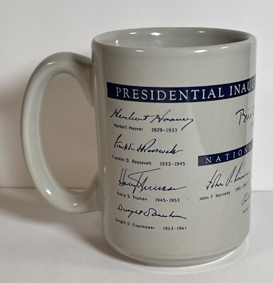 *1993 Bill Clinton Presidential Inaugural Gray Ceramic  Coffee Cup 15 oz  NEW