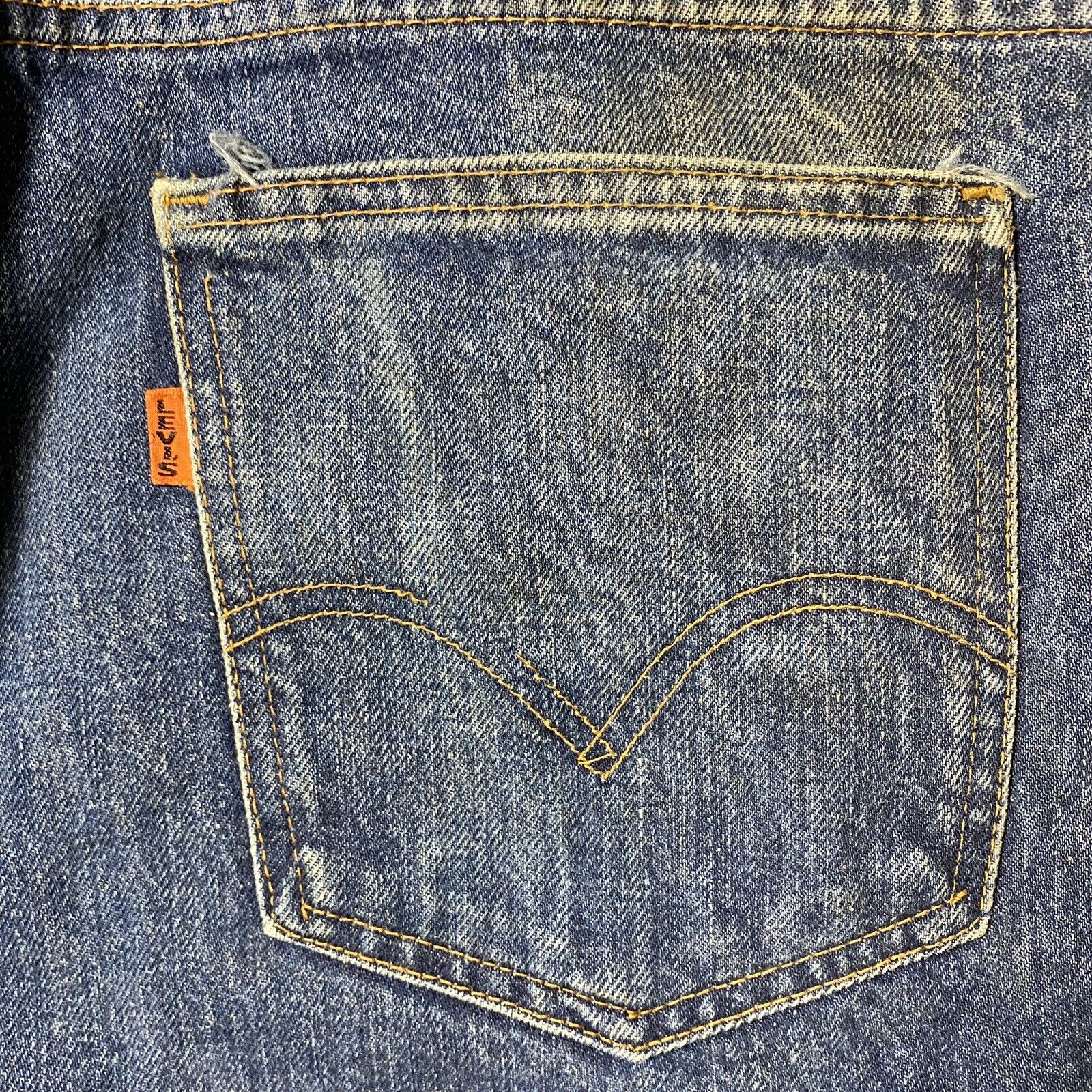 Vintage Levis Big E Orange Tab Flare Denim Jeans … - image 7