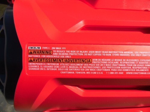 Craftsman Spazzatrice per superficie dura senza fili 20 V CMCBL700D1 fino a 350 CFM 3840 - Foto 8 di 8