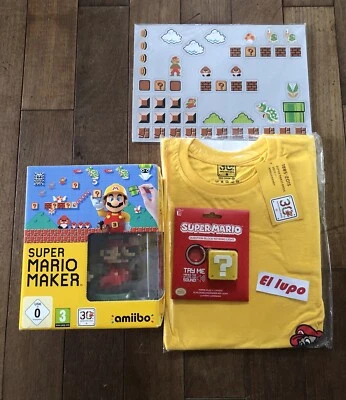 SUPER MARIO MAKER AMIIBO LIMITED TEE SHIRT MAGNET PORTE CLE COLLECTOR NINTENDO - Photo 1/4