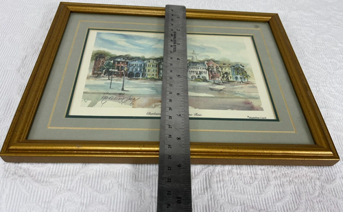 Framed 8.5" X 12.5" Charleson Historic Rainbow Row Print - Madeline Carol - Picture 4 of 4