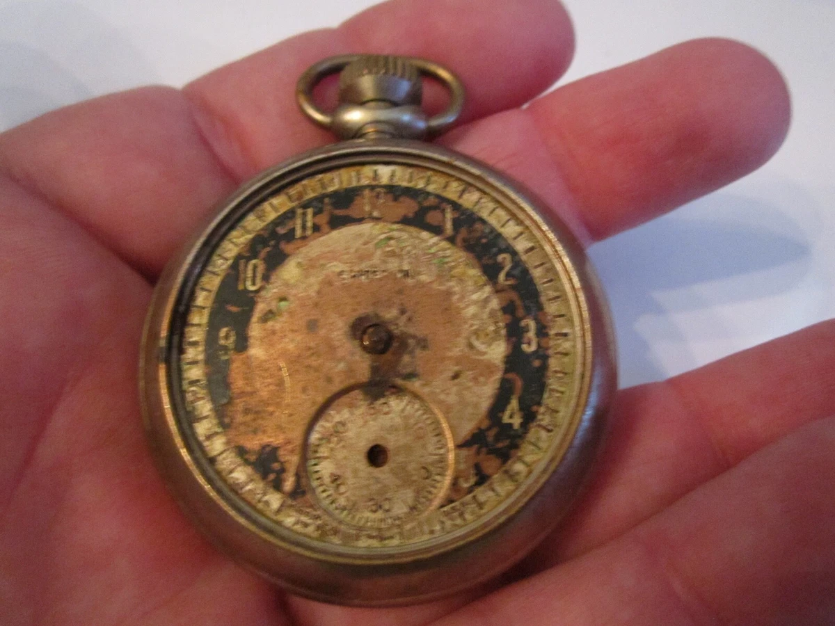1922 CRITERION POCKET WATCH NOT WORKING NO CRYSTAL OFC 12