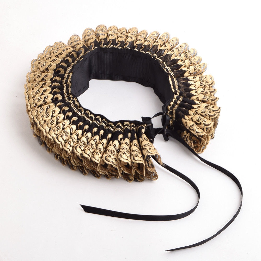 Gothic Neck Ruffle Renaissance Elizabethan Neck Ruff Collar - Black ...