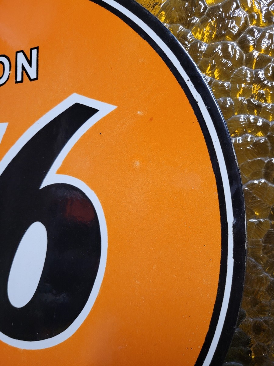 VINTAGE UNION 76 PORCELAIN SIGN OLD 18