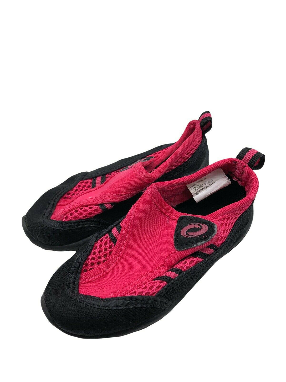 Toddler Water Shoes Size 5 Pink Black Girls Pull On Stretch Ocean Beach |  eBay