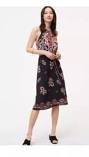 Ann Taylor LOFT Size Large Sunset Paisley Halter Dress - Adjustable Waist