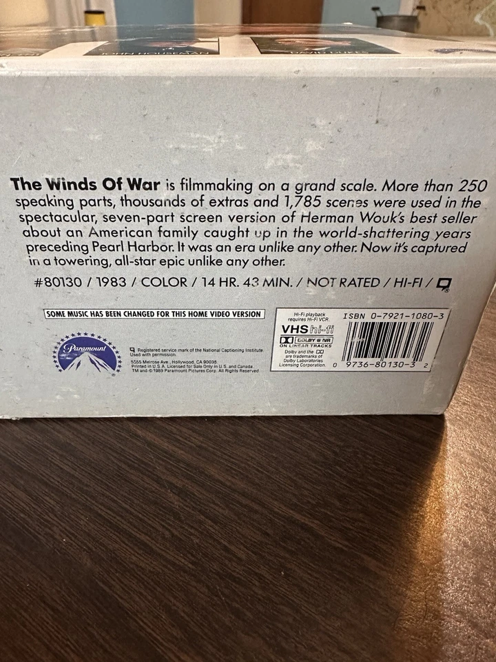 The Winds of War (VHS, 1989, 7-Tape Set) Foto 3 de 4