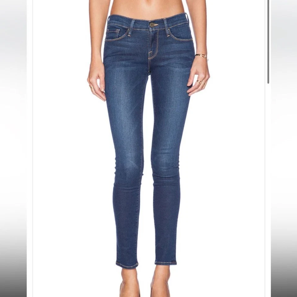 Frame Le Skinny de Jeanne Jeans Columbia Road Size 27, Frame Denim Jeans Women's - Image 2 of 4