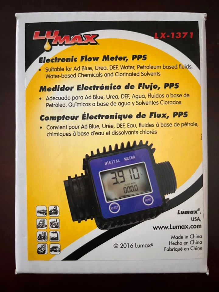 LUMAX LX-1371 ELECTRONIC FLOW METER, PPS - Image 2 of 2