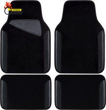 Waterproof Universal Fit Car Floor Mats, Faux Leather Car Carpet Mats, Black Car