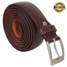 Leatherboss Genuine Leather Men Big and Tall Size 62" Dress Belt, Brown