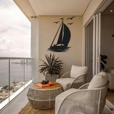 Sailboat Metal Wall Art, Coastal Home Decor, Sea Life Wall Art