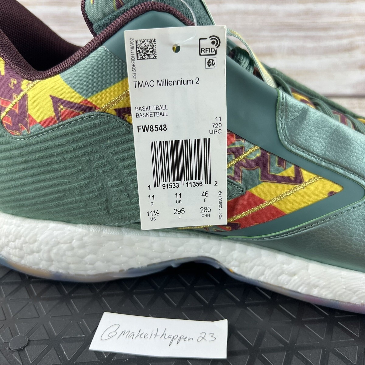 Adidas TMAC Millennium 2 Green Basketball Shoe FW8548 Men display picture 1