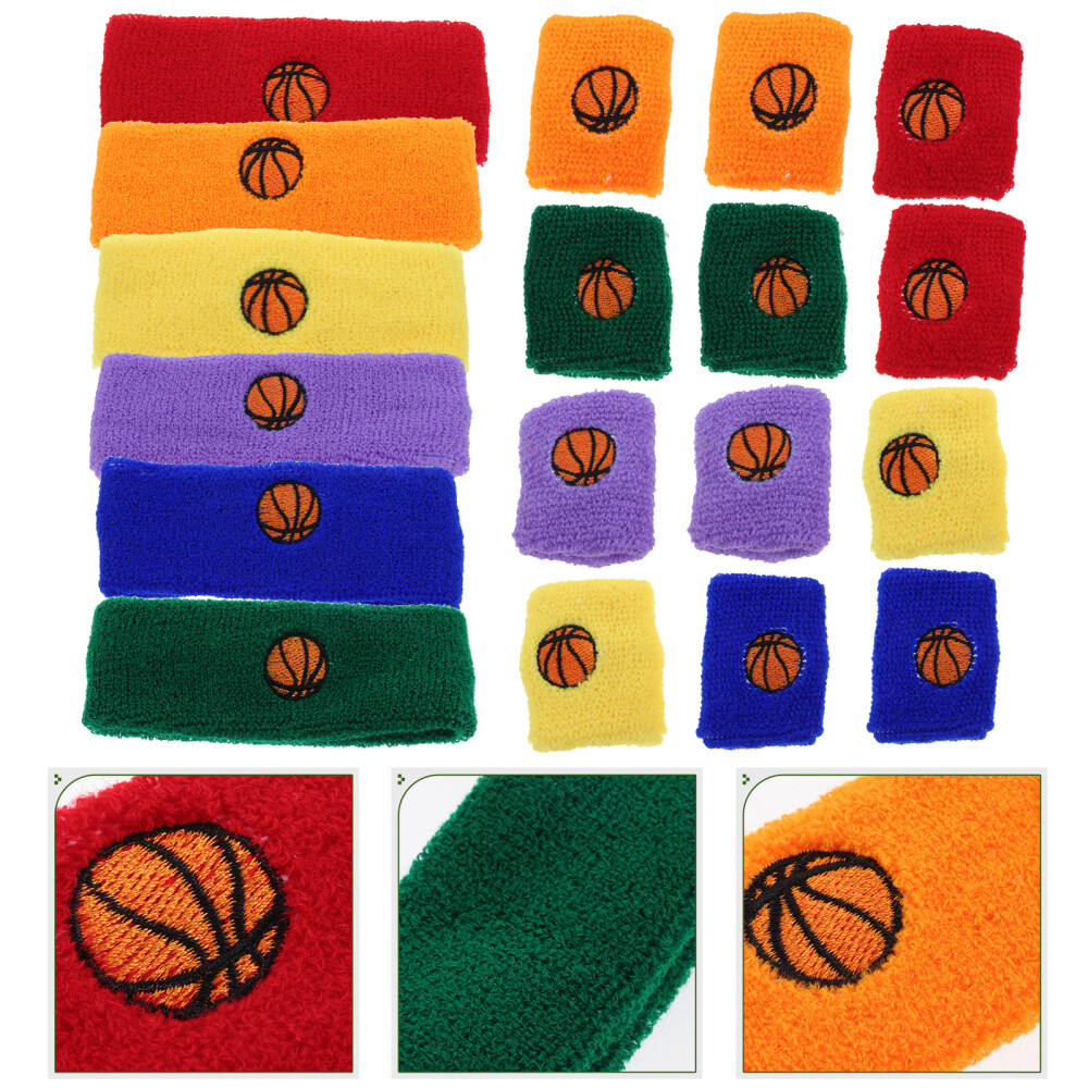 18 Sets Sports Wristband School Students Sports Headband Wrist