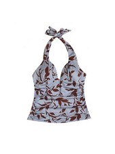 Gibson Latimer Women's Floral Molded Halterkini Swim Top Sky XS