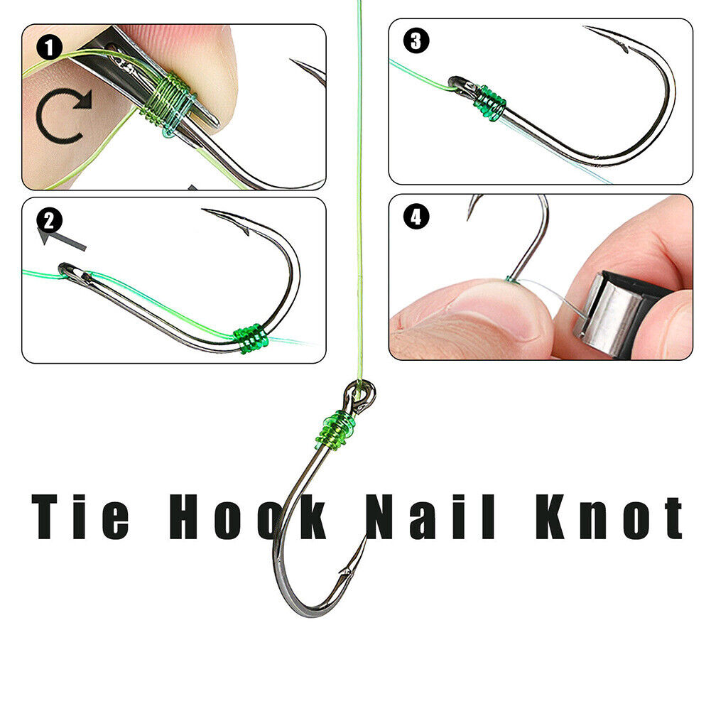 2PCS Fish Line Quick Knot Tool Fast Tie Nail Knotter Cutter Clipper Nipper  Hook