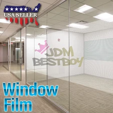 White Line Glass Film Static Cling Office Window Pattern Decoration Privacy #43