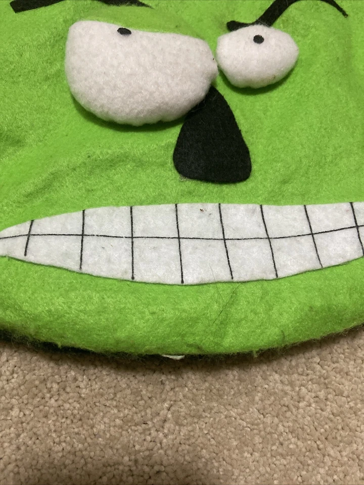 Feliz Halloween Peludo Truco o Trato Bolsa Suave Verde Monstruo Reutilizable 11" x 11" Foto 4 de 4