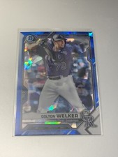 2021 Bowman Chrome Sapphire Colton Welker Prospect #BCP-15 Rockies