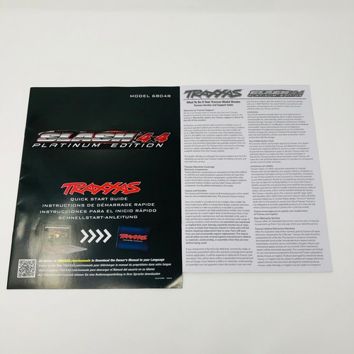 Traxxas Slash 4x4 Edición Platino Modelo 6804R Guía de Inicio Rápido Paquete Manual Nuevo - Imagen 5 de 12