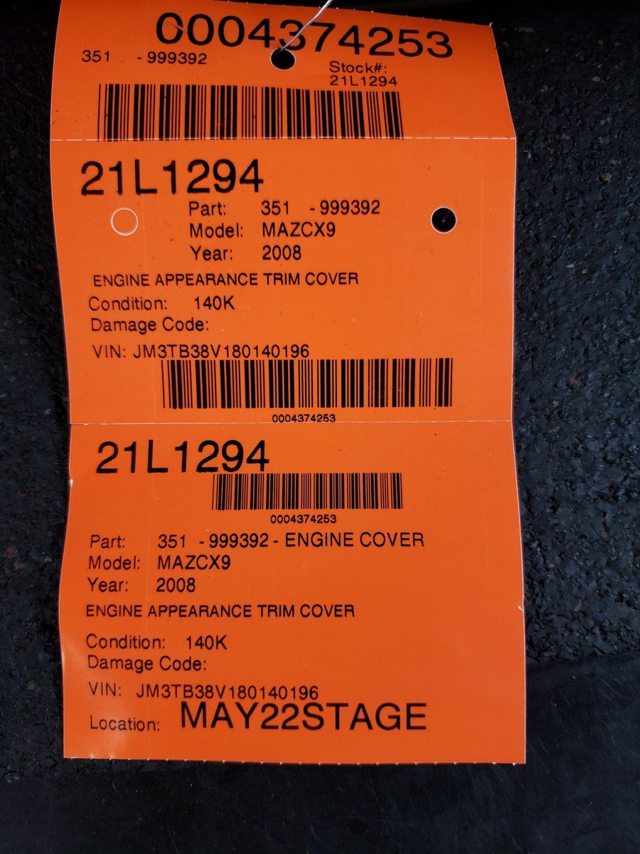 2008 MAZDA CX9 ENGINE APPEARANCE TRIM COVER | eBay