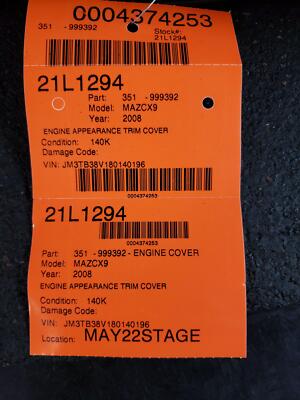 2008 MAZDA CX9 ENGINE APPEARANCE TRIM COVER | eBay