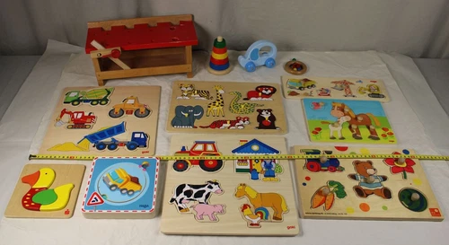 D10/ 12x älteres Holz Spielzeug für Kinder - Haba+Heros+goki+selecta - 3 Kg. /H