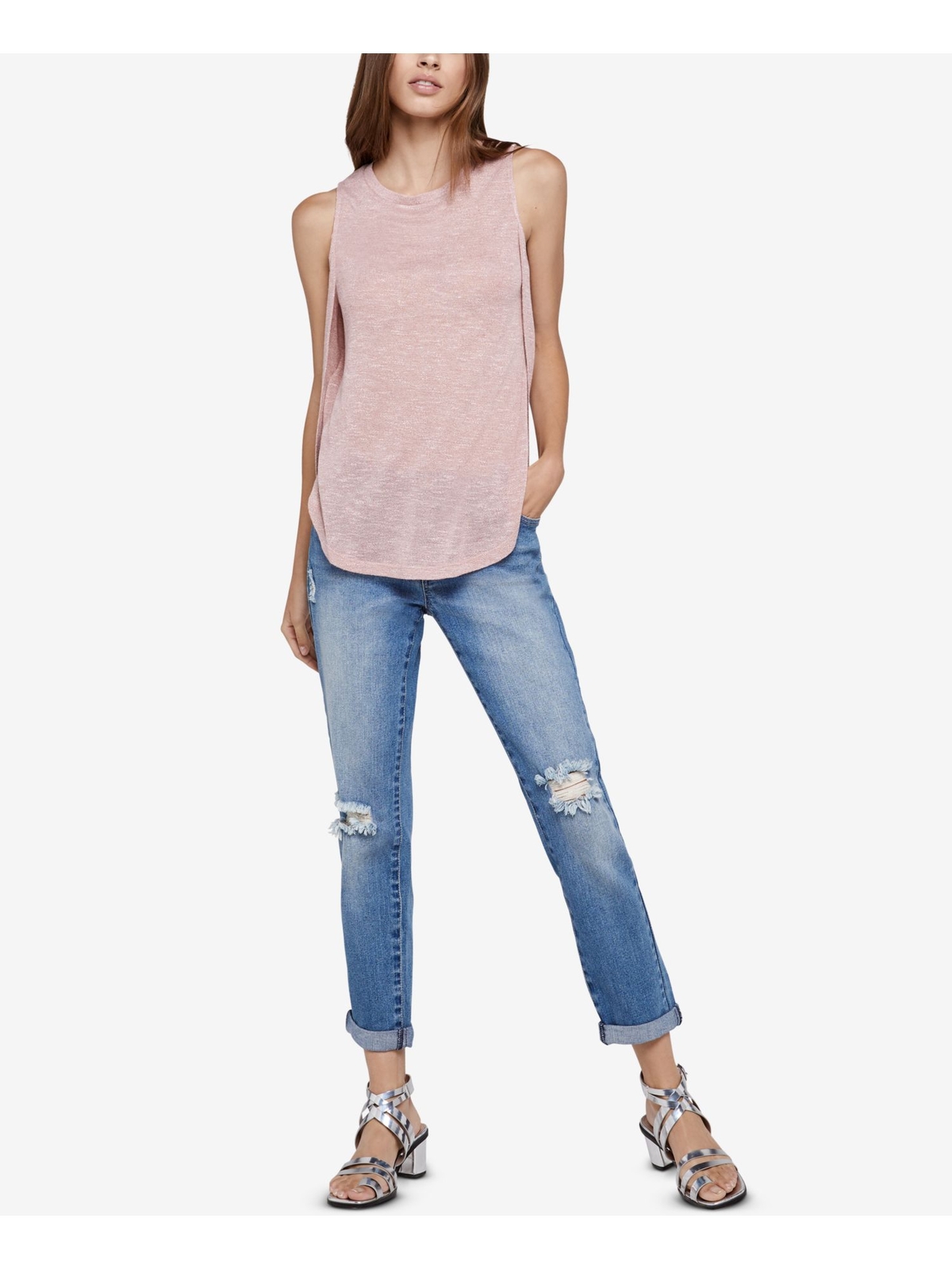 Женская майка без рукавов с круглым вырезом из розового вереска BCBGENERATION XS