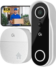 Video Doorbell Camera with Chime - 2K QHD Video - 6 Months Rechargeable Battery
