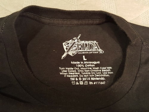 Zelda Ocarina of Time 3D Triforce T Shirt Large Nintendo Link Princess INV1965 - Picture 6 of 7