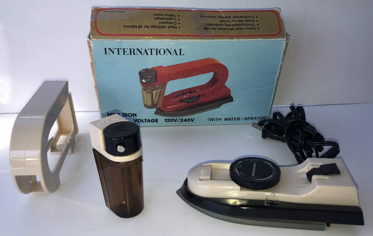 Vintage International Mini Travel Iron Dual Voltage 120V 240V With Water  Sprayer