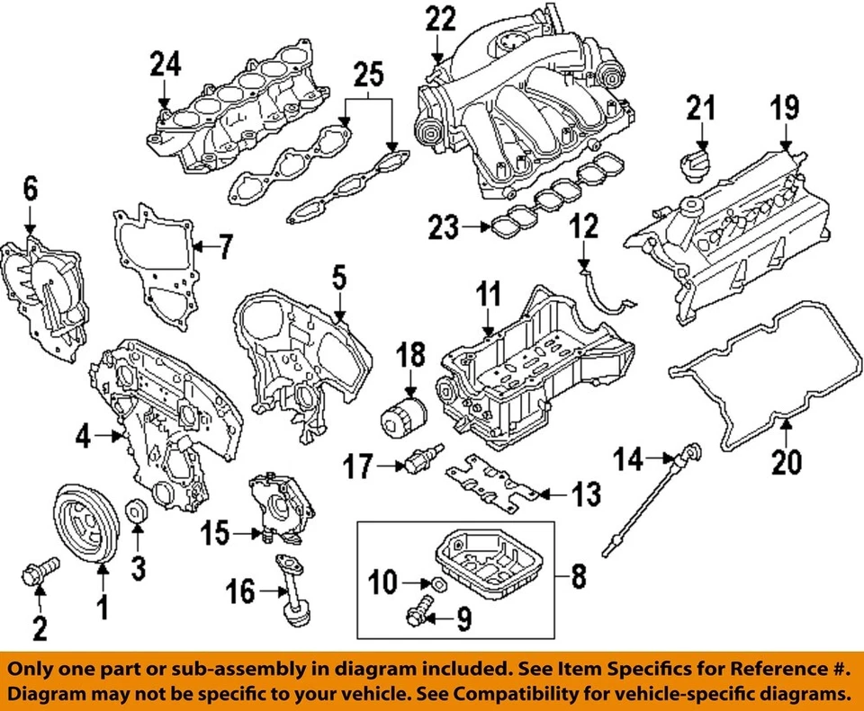 Used Upper Engine Intake Manifold fits: 2015 Infiniti QX60 Upper 3.5L 6 cylinder - Image 3 of 4