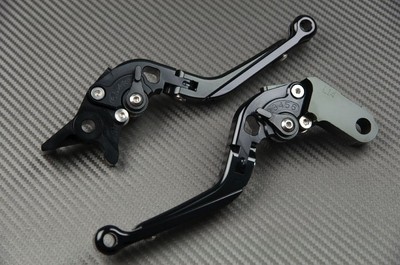 Folding Adjustable Lever Flip Up Full Black CNC SUZUKI B-KING BKING 1300 08