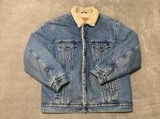 Vintage Levis Sherpa Lined Denim Jacket Mens XL Trucker Type 3 Red Tab Heavy