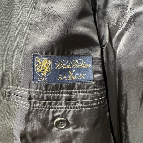 Brooks Brothers 1818 Fitzgerald SaXXon Men’s 41L Wool Suit Jacket Charcoal Gray - Picture 8 of 12