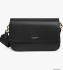 NWT Kate Spade Buddie Medium Smooth Leather Shoulder Crossbody Bag Black + Gold