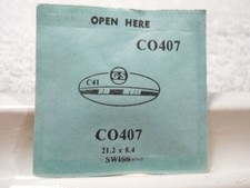 GS CO407 Watch Crystal Fit Swiss - 21.2 x 8.4 mm - Replacement / Repair
