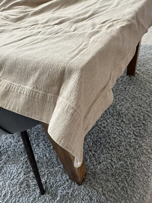 Crate And Barrel Linden  Jute  Fall Tablecloth  57X108  EUC