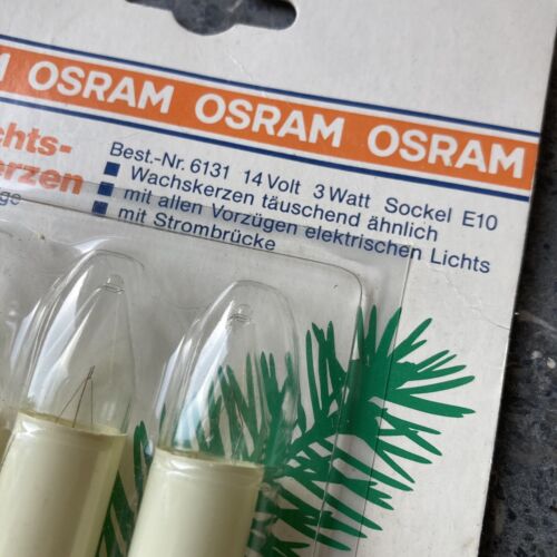 Vintage OSRAM 6131 wax candle effect Christmas lights bulbs 14v 3 watt E10 - Picture 8 of 11