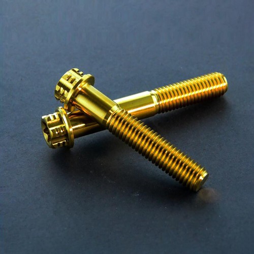 M10 Titan Flanschkopf T50 Torx Schraube Doppelantrieb Gold 1,25/1,5 mm Gewinde - Bild 4 von 30